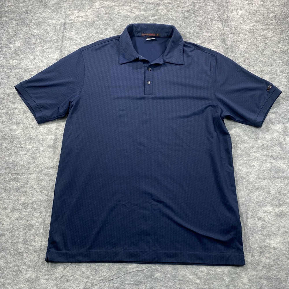 Tiger Woods Collection Mens Blue DriFit Short Sleeve‎ Performance Golf Polo SZ M